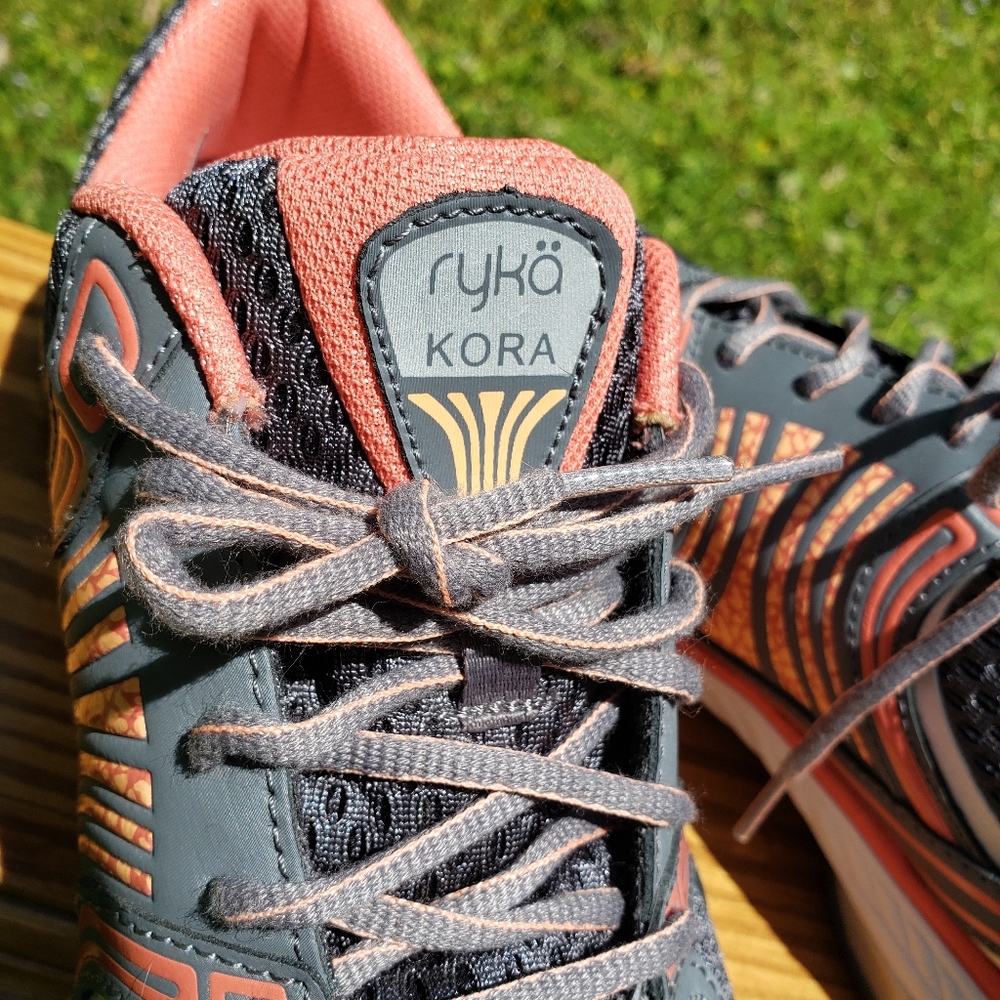 Ryka Kora Women's Running Trainer Shoe, size 9. Grey & Coral.